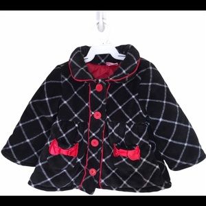 Nannette Girl Button Down Lined Plush Soft Pea Coat - Size 2T